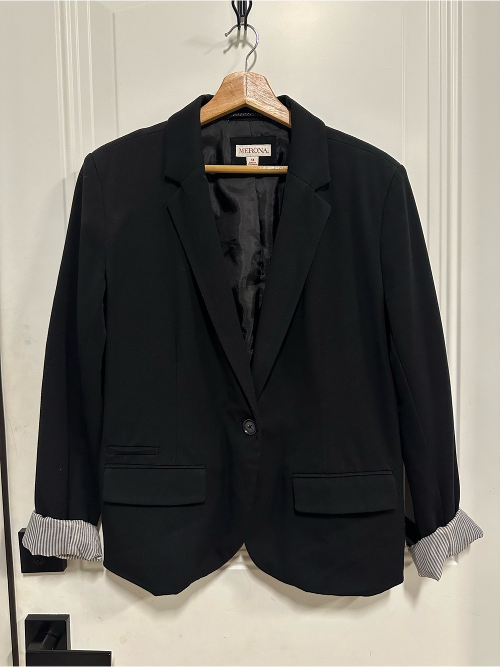 Merona Black Single-Button Notch-Lapel Blazer